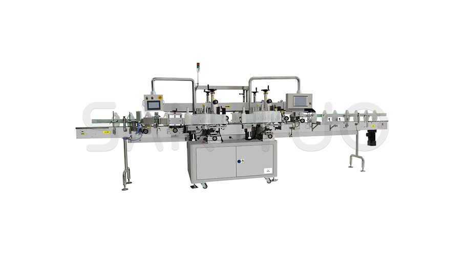 Four header double side labeling machine
